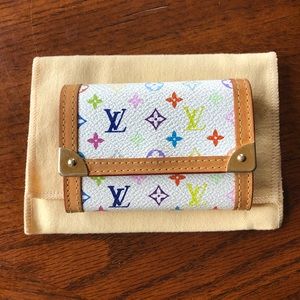Louis Vuitton White Multicolor Small Wallet